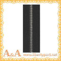 #3 metal zipper roll with siver teeth and black tape